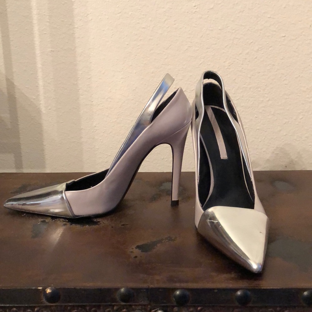COPY - Zara Silver Metallic Pointy Heels